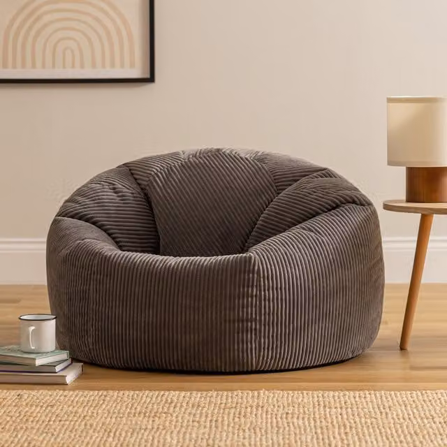 ICON Kingston Classic Corduroy Beanbag 2 Pack in Grey