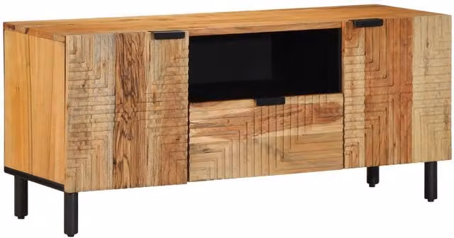 Berkfield Home Industrial Acacia Wood TV Cabinet in Brown, W/D/H: 105 x 33.5 x 46 cm