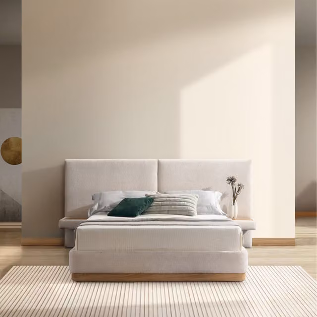 Birlea Como White Upholstered Fabric Bed