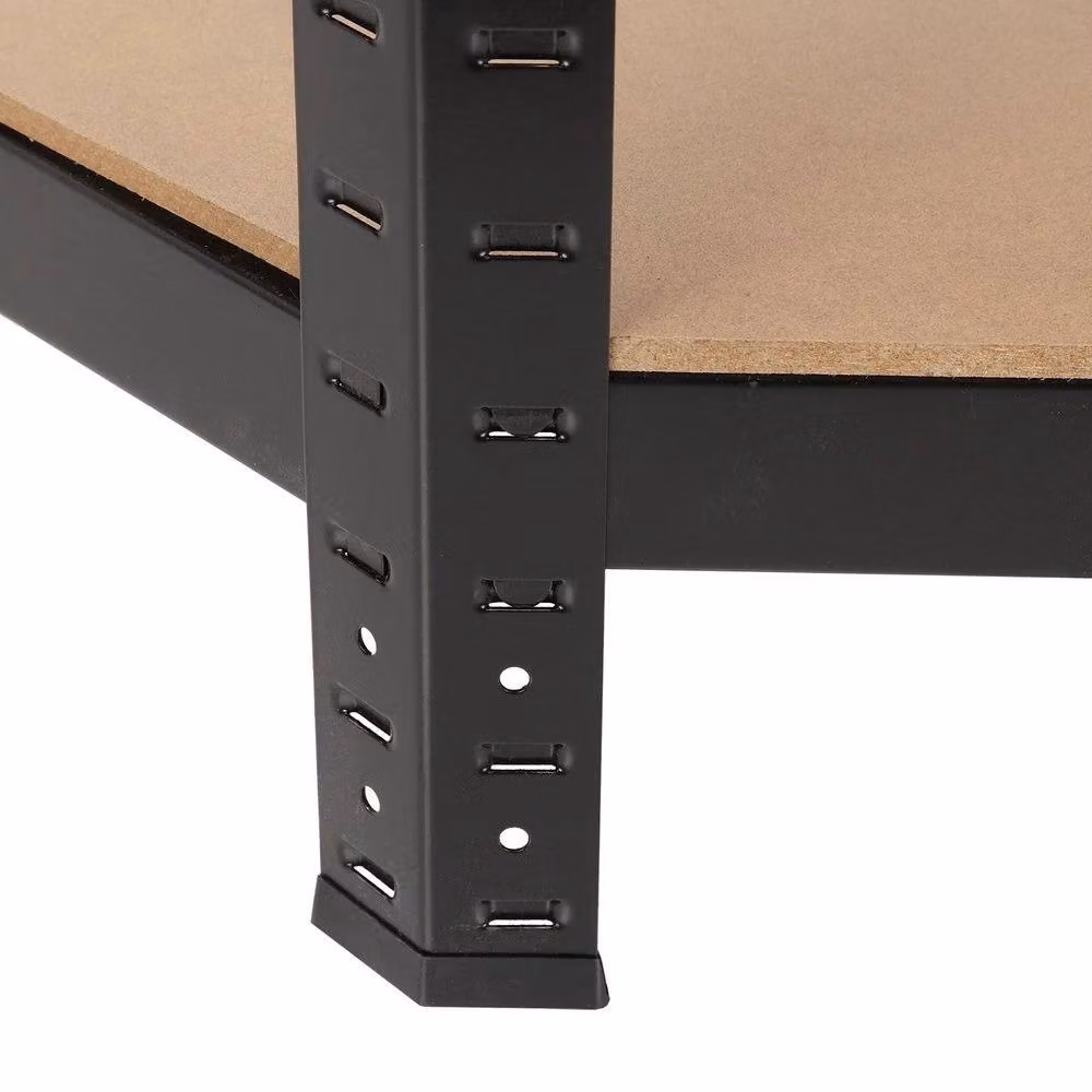 Nordara Heavy Duty Boltless Corner Shelving Unit in Black, H 180 x W 70 x D 40 cm – 3