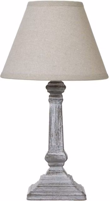 KDMD Capsa Column Table Lamp with Beige Linen Shade