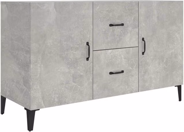 Berkfield Home Sideboard in Concrete Grey, W/D/H: 100 x 36 x 60 cm