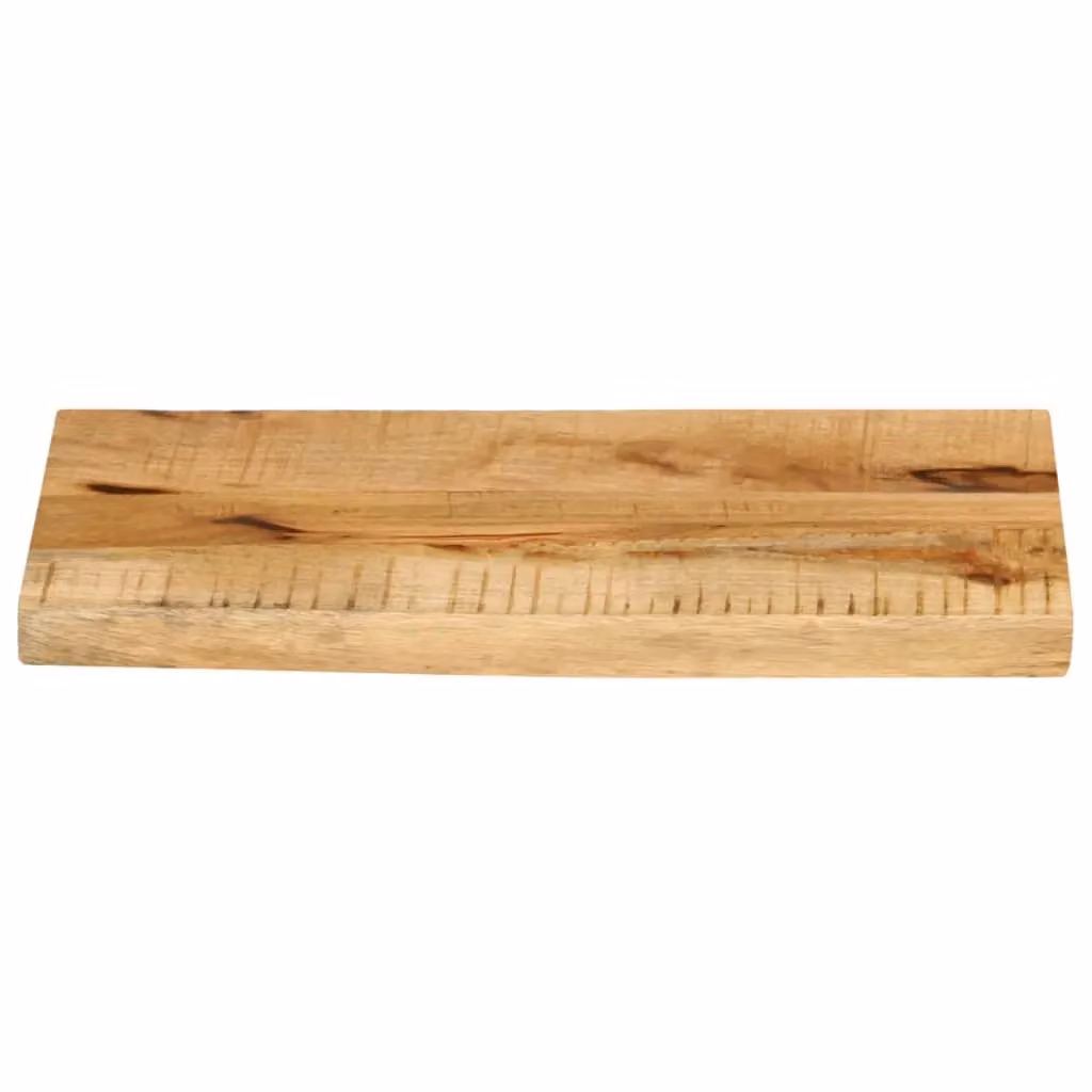 Berkfield Home Live Edge Solid Wood Table Top, Rough Mango in Brown, W: 50 cm, D: 20 cm, H: 3.8 cm – 2