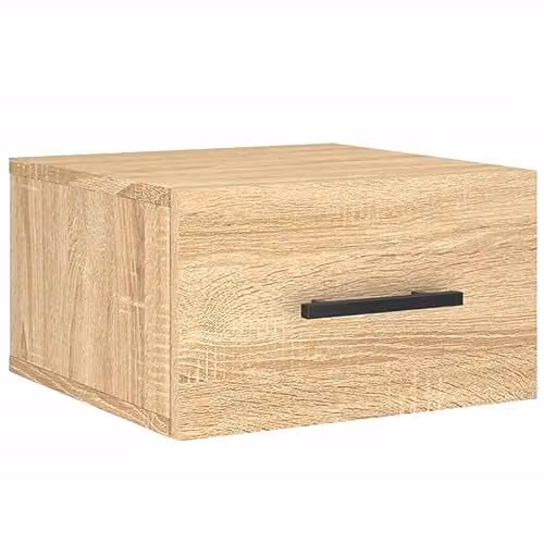 vidaXL Wall-mounted Bedside Cabinet in Brown, W/D/H: 35 x 35 x 20 cm