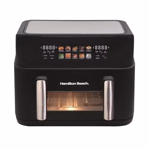 Hamilton Beach 10L Dual Zone FlexiZone Air Fryer with LCD Touchscreen and Vortex Technology, Black HB983AP
