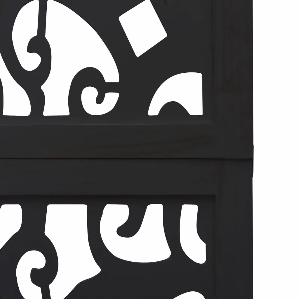 Berkfield Home 6-Panel Black Solid Paulownia Wood Room Divider – 5