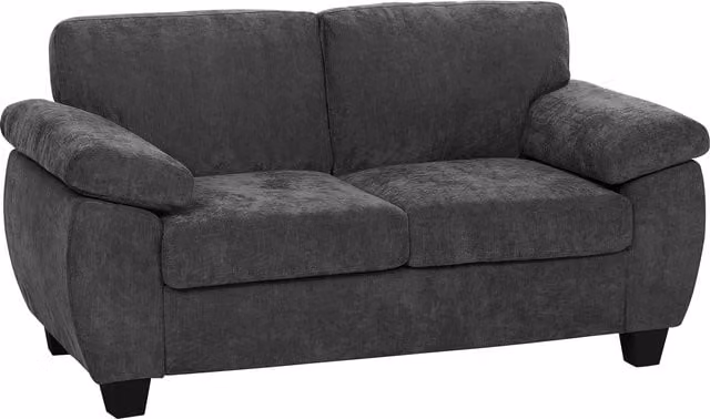 HOMCOM 2 Seater Chenille Loveseat Sofa, Dark Grey, Width: 156 cm – 1