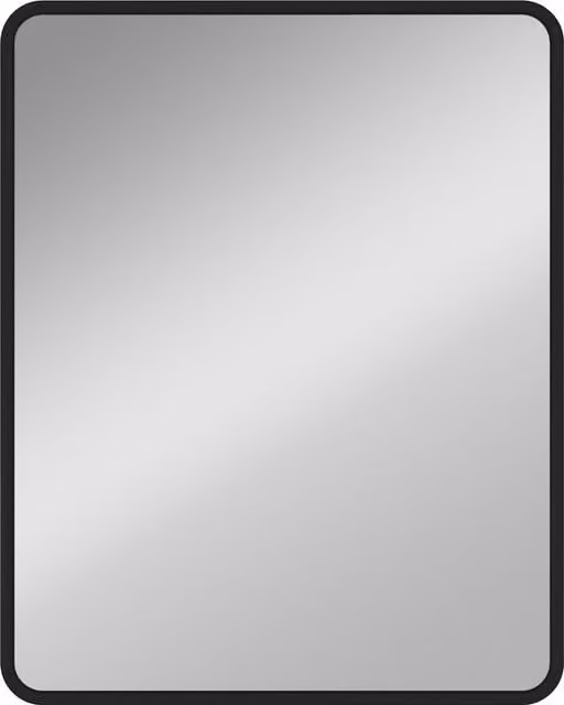 HOMCOM Modern Rectangular Wall Mirror with HD Glass in Black