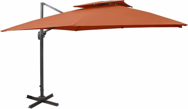 Berkfield Home Cantilever Umbrella with Double Top in Orange, W/D/H: 300 x 300 x 300 cm – 1