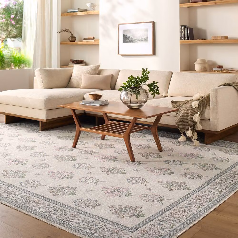 Livabliss Thistle Modern Floral Washable Living and Dining Room Rug in Multicolour, W: 200 cm, D: 275 cm – 3