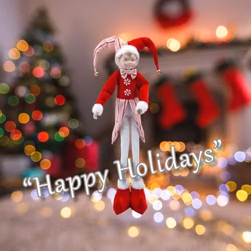 VFM e-Store Christmas Standing Elf Decoration, Red and White Striped Textile, H 66 cm x W 14 cm – 3