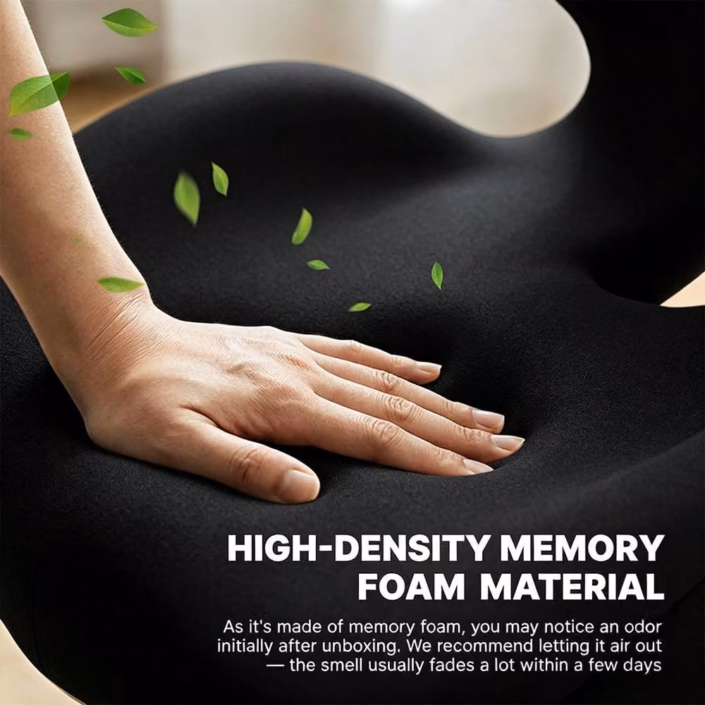 Ventryn 2-in-1 Ergonomic Memory Foam Back and Seat Cushion with Lumbar Support in Black – 4