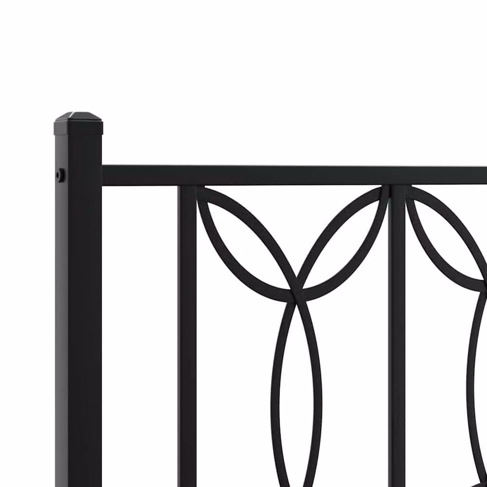 Berkfield Home Metal Bed Frame with Headboard in Black, W/D/H: 90 x 190 cm – 3
