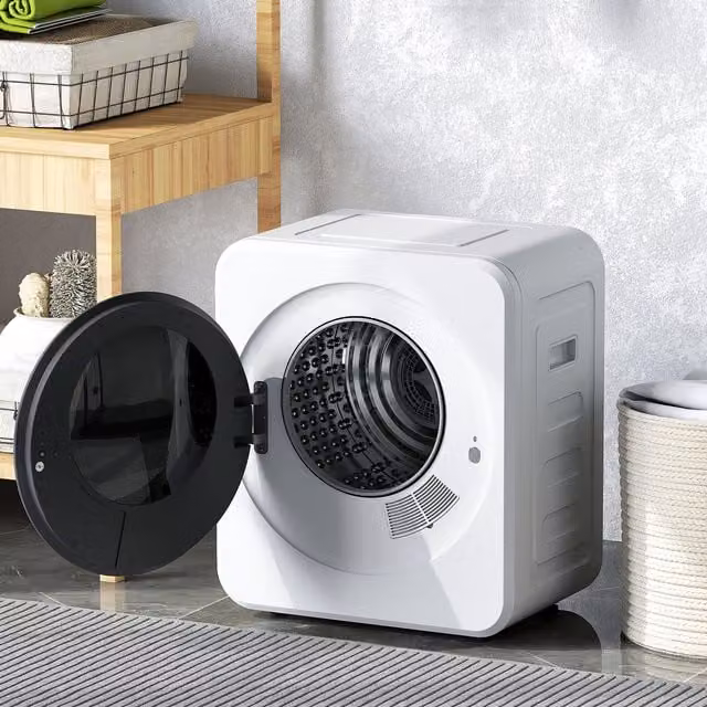 HOMCOM White 4kg Vented Front Loader Countertop Tumble Dryer with Sterilisation