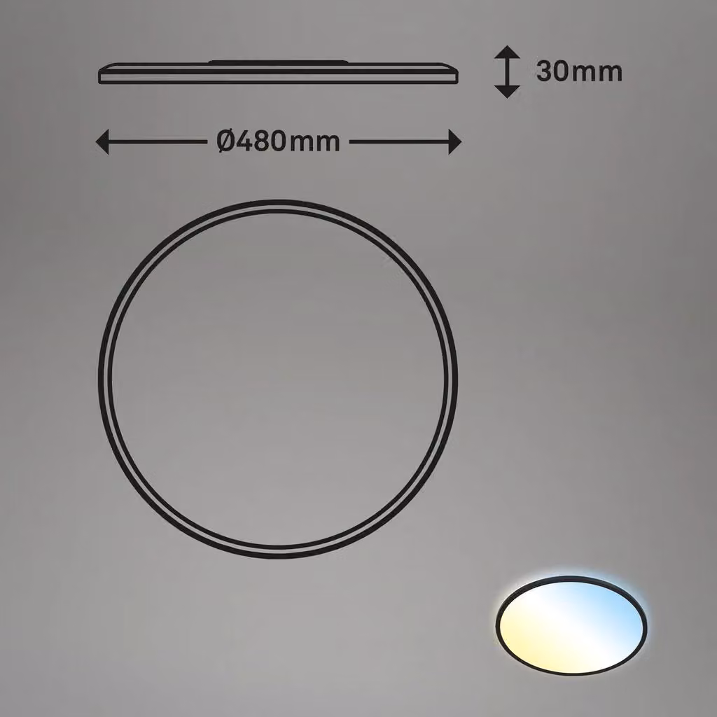 Briloner Ultraslim Black 31W CCT LED Ceiling Panel with Remote Control and Dimming Function – 4