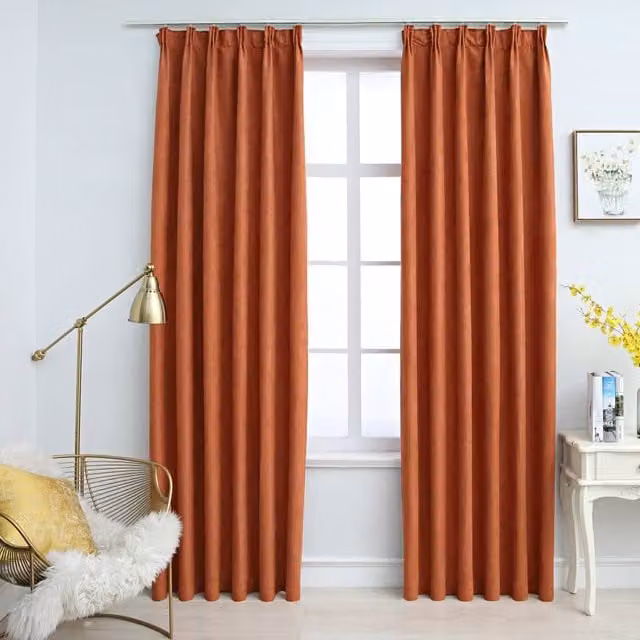 Berkfield Home Blackout Curtains with Hooks, 2 Pack, Taupe, W: 140 cm, H: 175 cm