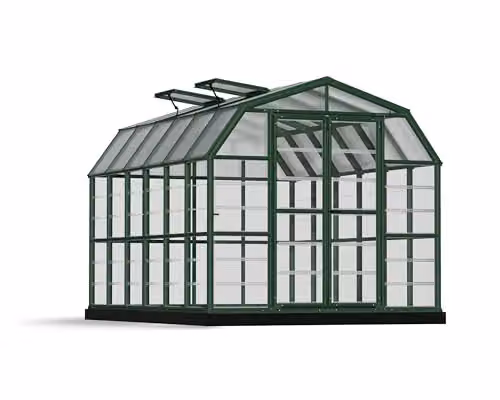 Palram Grand Gardener Greenhouse with Green Resin Frame and Transparent Polycarbonate Panels, W: 264.7 cm, H: 238.2 cm – 1
