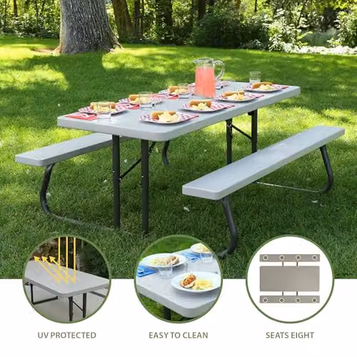LIFETIME 22119 6 ft Picnic Table in Beige – 3