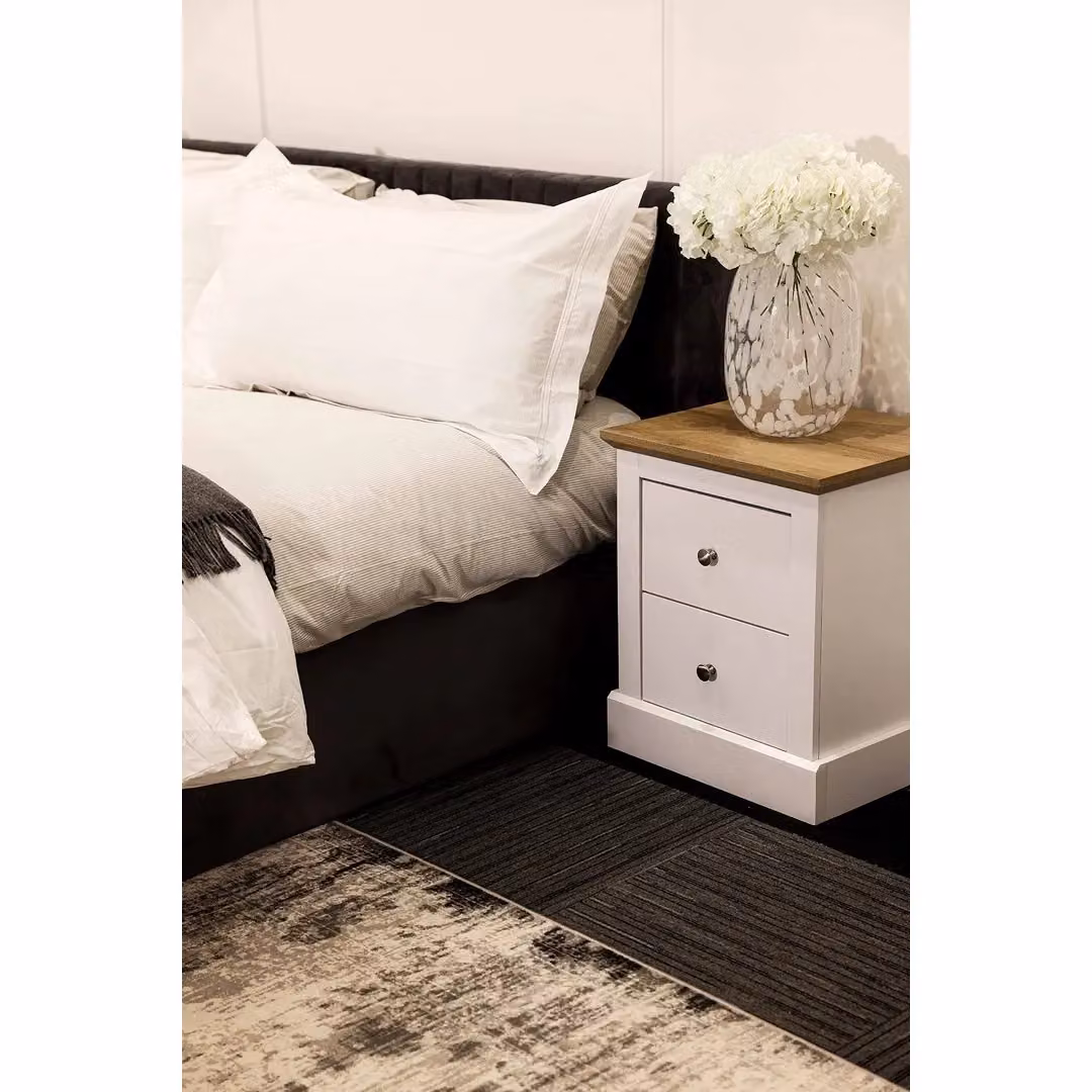 Lemon Pavilion Furniture Devon Bedside Cabinet, White and Oak, W: 45.9 cm, D: 39.5 cm, H: 55.2 cm – 2