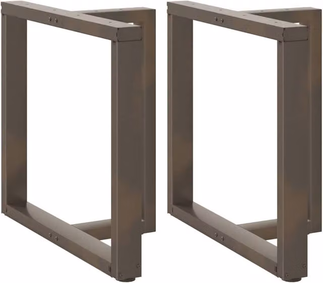 Berkfield Home T-Shaped Dining Table Legs, 2 Pieces, Natural Steel, W/D/H: 70 x 35 x 72.5 cm