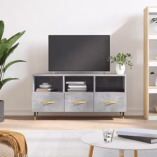 vidaXL Modern TV Cabinet in Grey, W/D/H: 102 x 36 x 50 cm – 2
