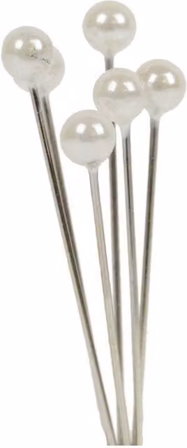 KDMD White Pearl Headed Metal Pins, 4 cm, 5 Pack