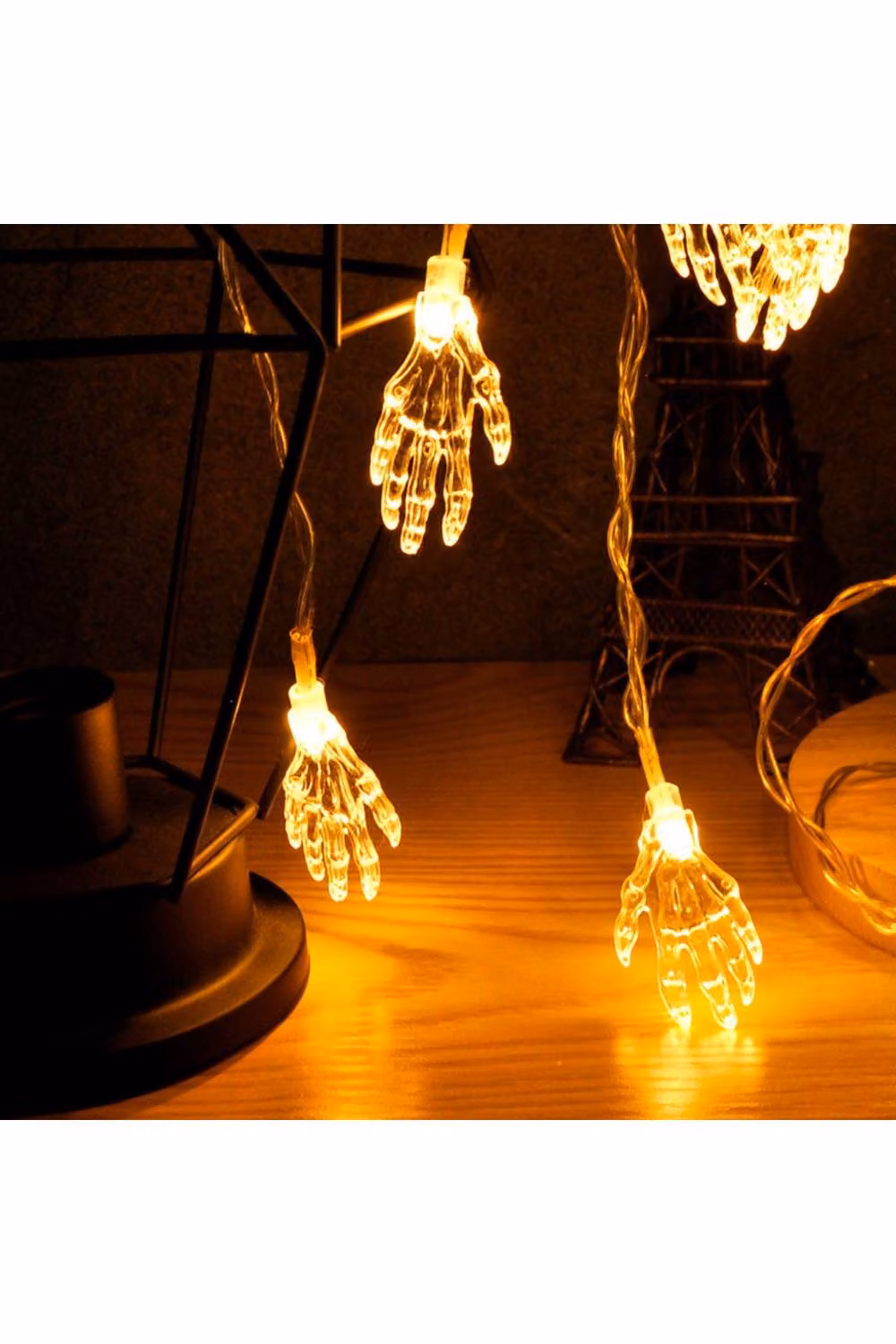 KDMD Halloween Crystal Skeleton LED String Lights, 10 LEDs, 2m, Transparent, IP44 – 2