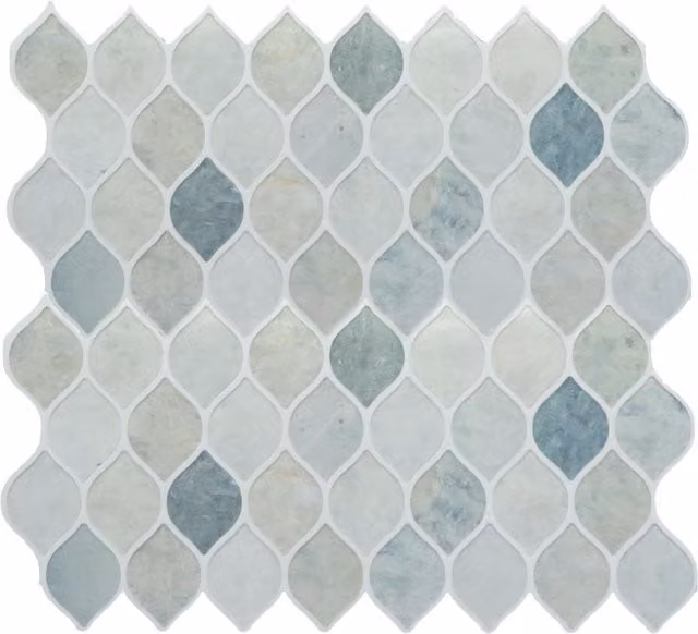 WALPLUS Glossy 3D Geometric Tile Look Wall Stickers in Grey