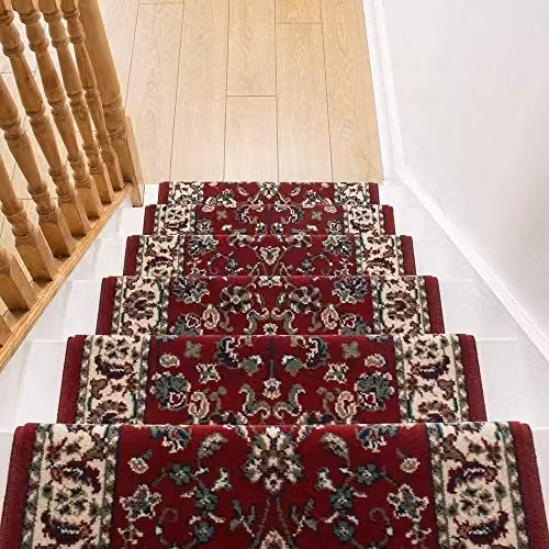 runrug Persian Stair Runner, Red, W: 60 cm, L: 720 cm – 3