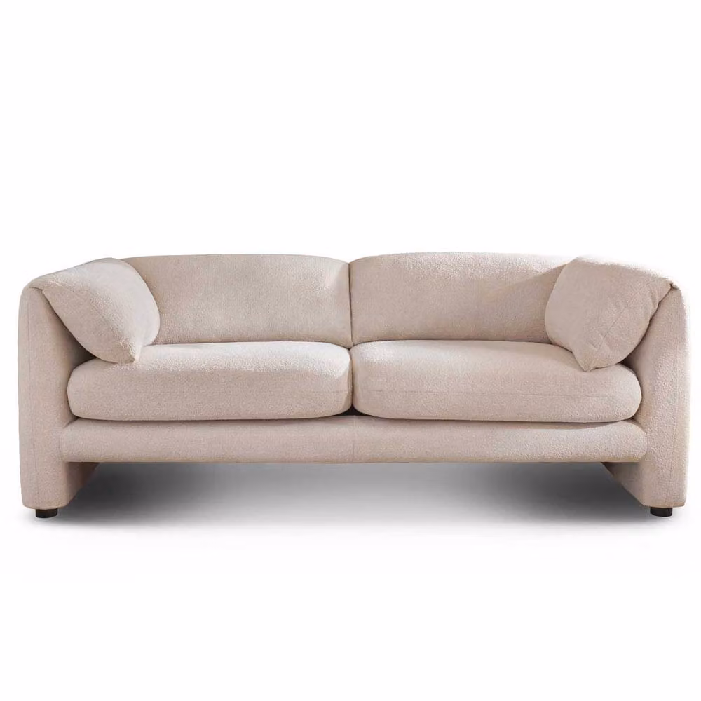 Furnishings For Less UK Chester 3 Piece Boucle Fabric Sofa Set in Cream – 3