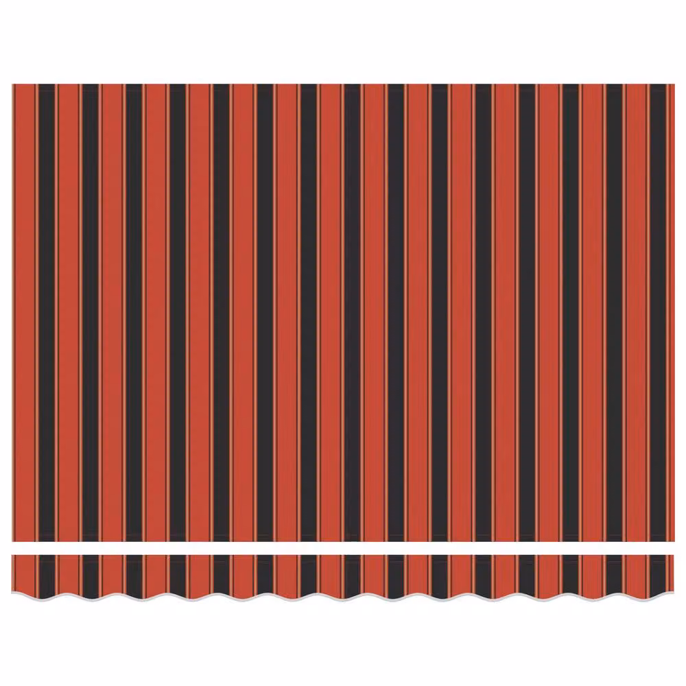 Berkfield Home Manual Retractable Folding Arm Awning in Orange and Brown Striped Polyester, W: 300 cm, D: 250 cm – 4