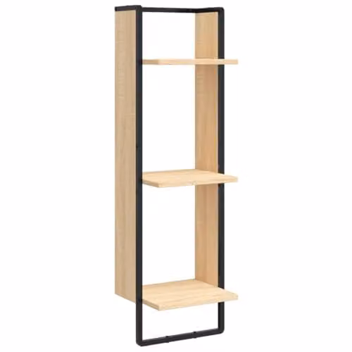 vidaXL 3-Tier Wall Mounted Shelf in Brown, W/D/H: 30 x 25 x 100 cm