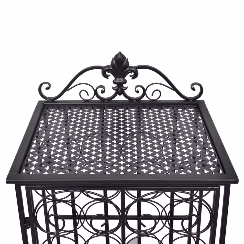 Berkfield Home Metal Wine Rack for 28 Bottles in Matt Black – 4