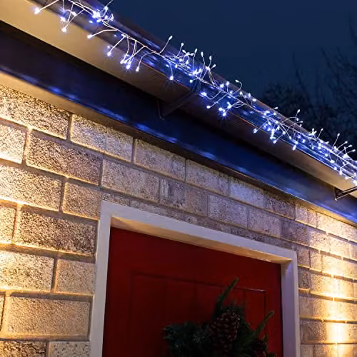 The Christmas Workshop Micro LED Cluster String Lights with Timer, 480 Bright White Lights on Silver Copper Wire for Indoor and Outdoor Use – 7