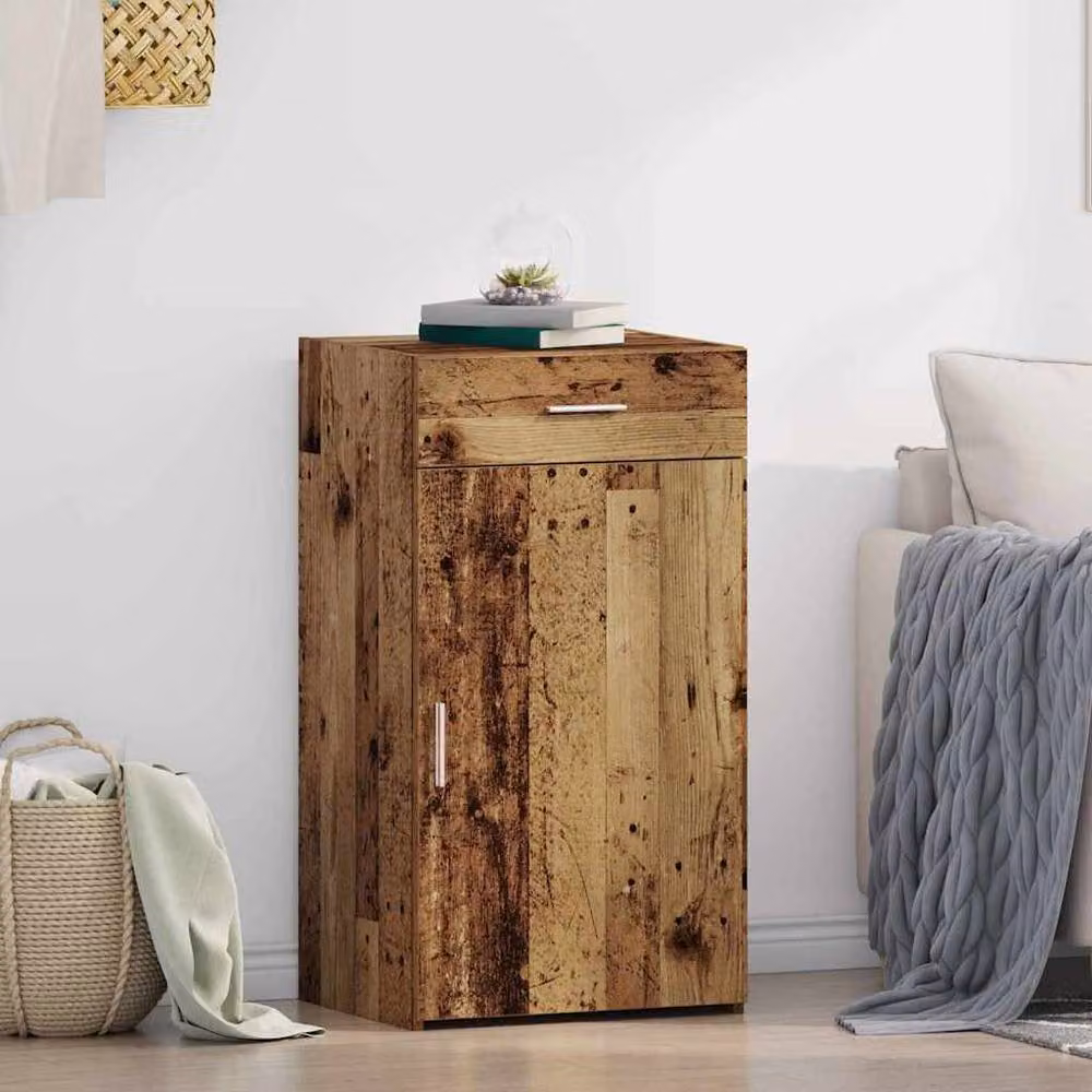 Berkfield Home Rustic Old Wood Sideboard in Brown, W/D/H: 93 x 42.5 x 30 cm – 2