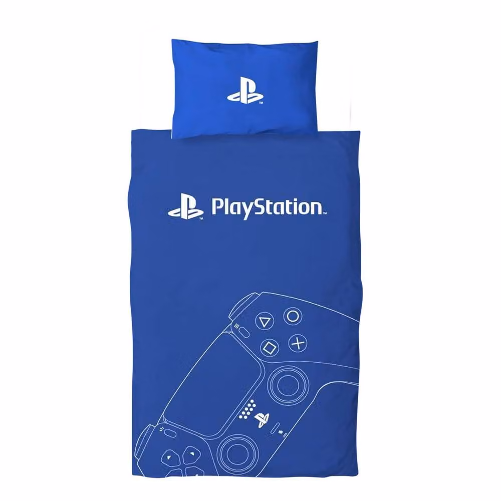 Playstation Reversible Graphic Duvet Set and Pillowcase in Blue, W/D/H: 90 x 200 cm – 2