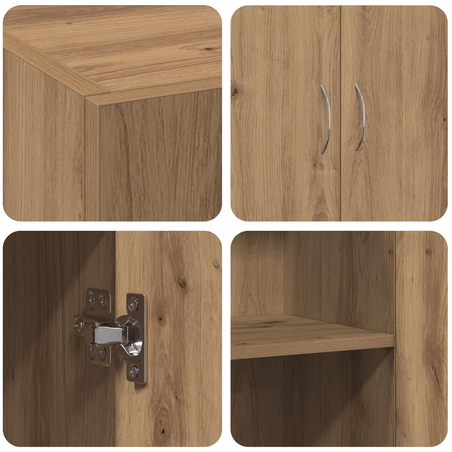 Berkfield Home Office Cabinet in Artisan Oak Brown, W/D/H: 60 x 32 x 77.5 cm – 3