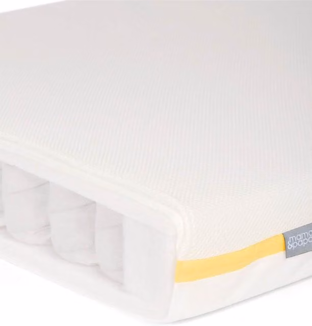 Mamas & Papas Essential White Pocket Spring Cot Bed Mattress with Removable Antibacterial Cover