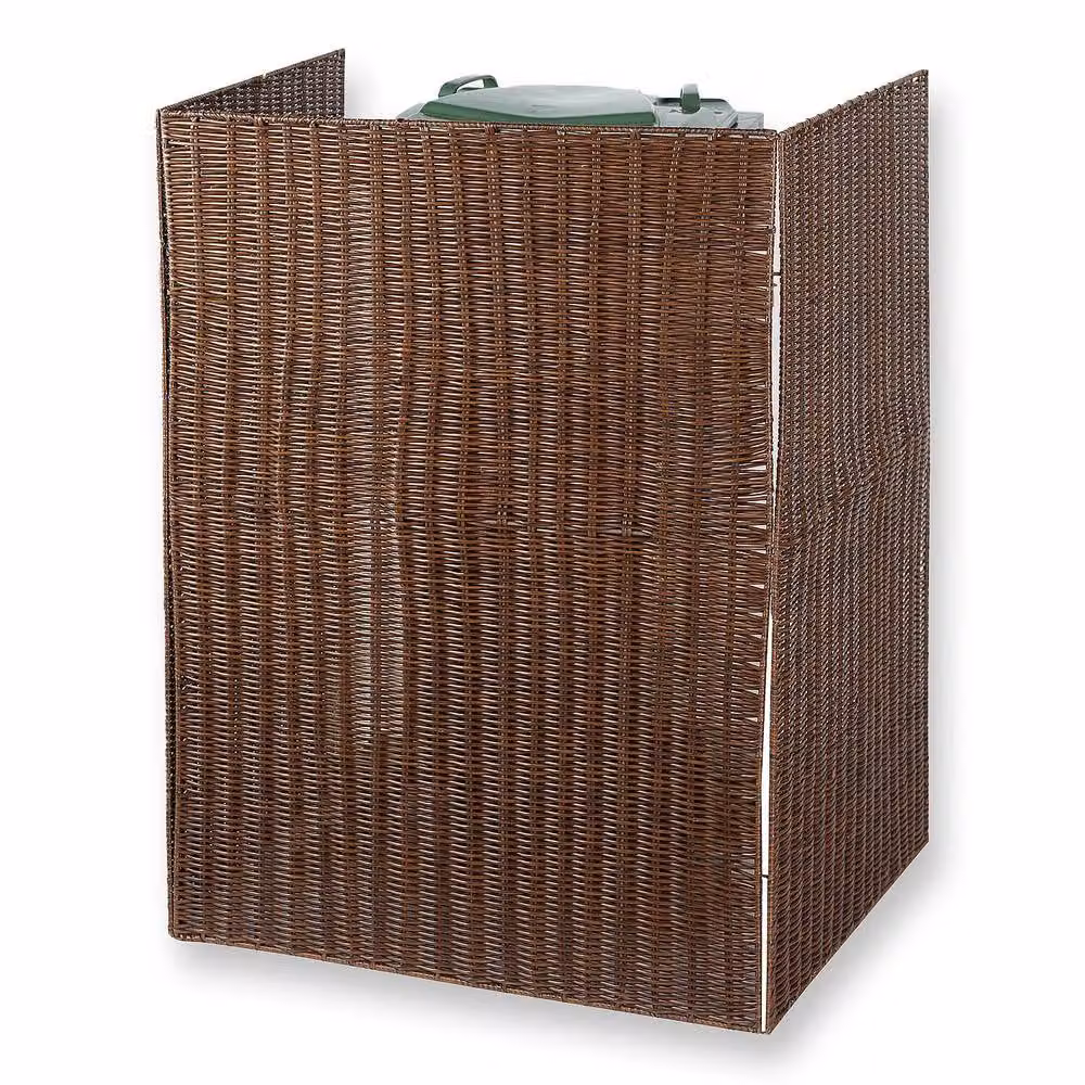 Gainsborough Faux Willow Single Wheelie Bin Screen in Brown, H: 115 cm, W: 81 cm, D: 64 cm – 2
