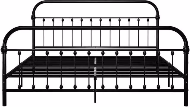Berkfield Home Elegant Metal Bed Frame in Black, W/D/H: 180 x 200 x 109 cm – 1