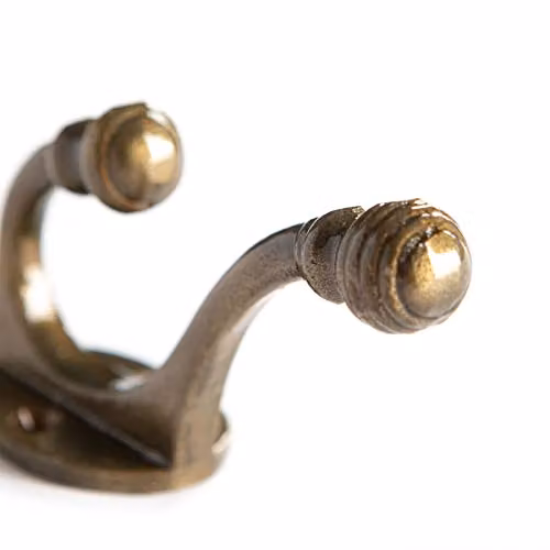 Hammer and Tongs Brass Ball End Wall Mounted Hat and Coat Hook in Gold, W: 3.2 cm, H: 9.5 cm – 2