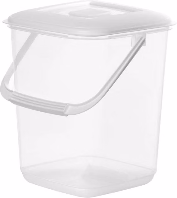 VOGREX Airtight 10 l Dry Food Storage Container and Kitchen Cupboard Organiser in White and Transparent – 1