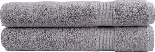Berkfield Home SOLUND Premium Cotton Terry Towels, 2 Pack, Grey, W: 100 cm, L: 200 cm, 600gsm – 1