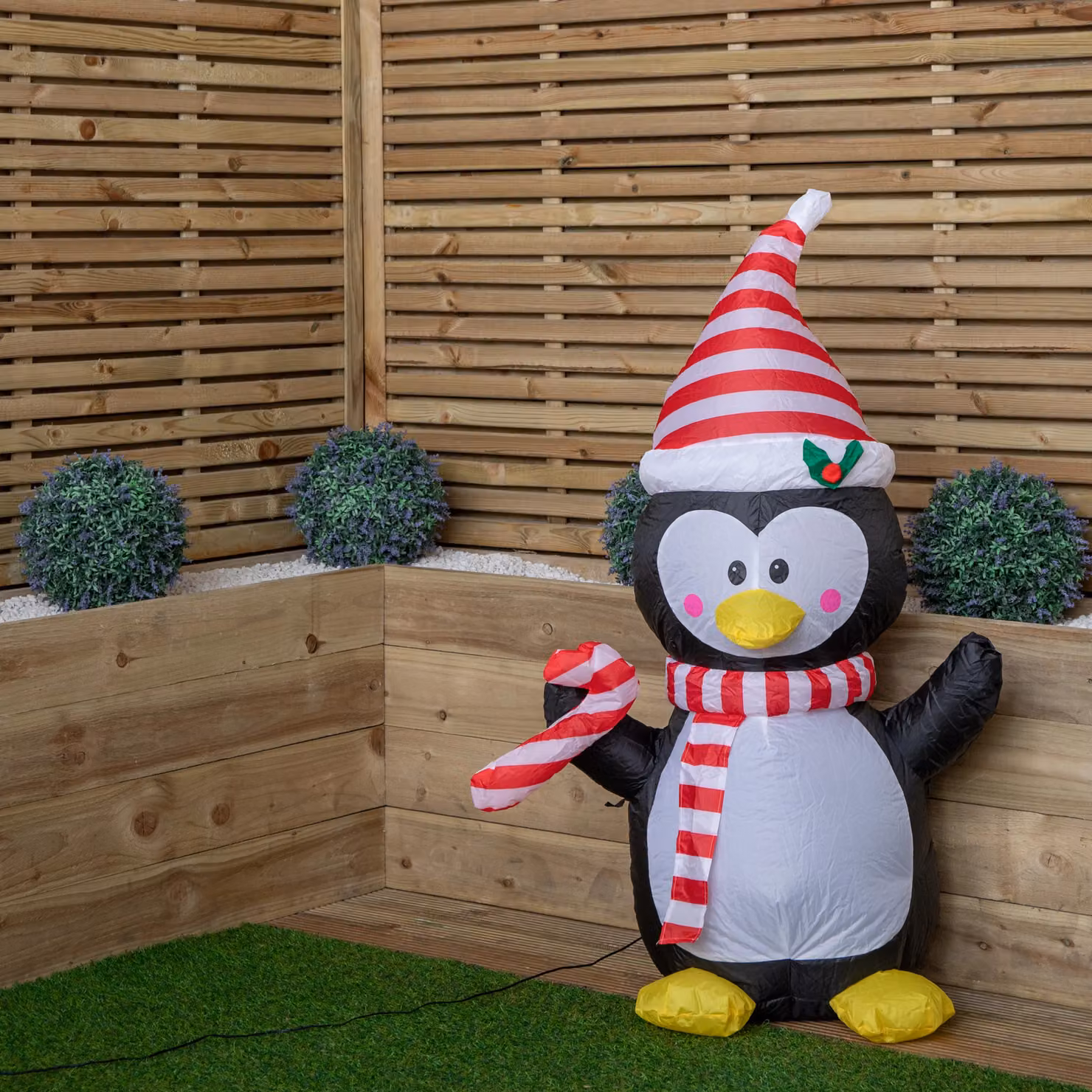 Samuel Alexander Multicolour Light Up Christmas Inflatable Penguin Decoration with LEDs, Height: 120 cm – 2