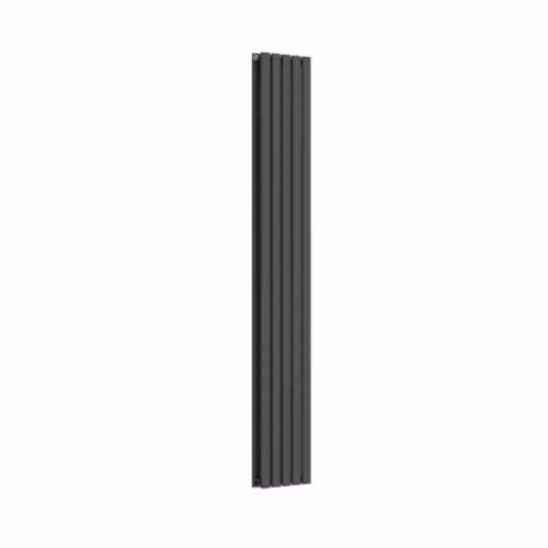 Lux Heat Anthracite Grey Oval Vertical Double Panel Designer Radiator H x W: 180 x 30 cm – 2