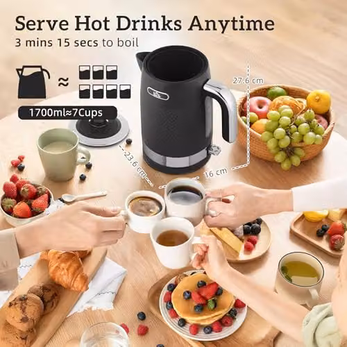 HOMCOM Kettle and Toaster Set, Black – 3