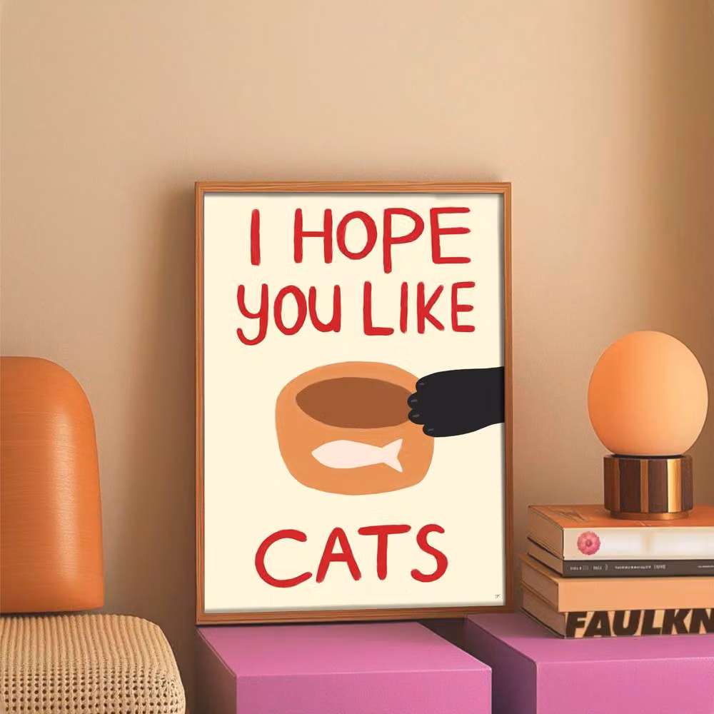 The Paper Tail Hope You Like Cats Multicolour Paper Poster, W: 29.7 cm, H: 42.0 cm – 4