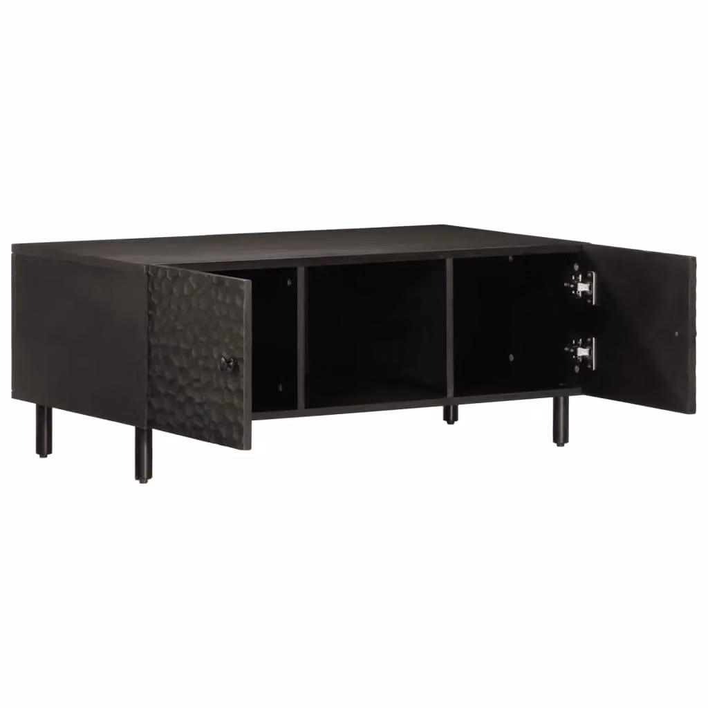 Berkfield Home Black Mango Wood Coffee Table W: 100 cm, D: 54 cm, H: 40 cm – 3