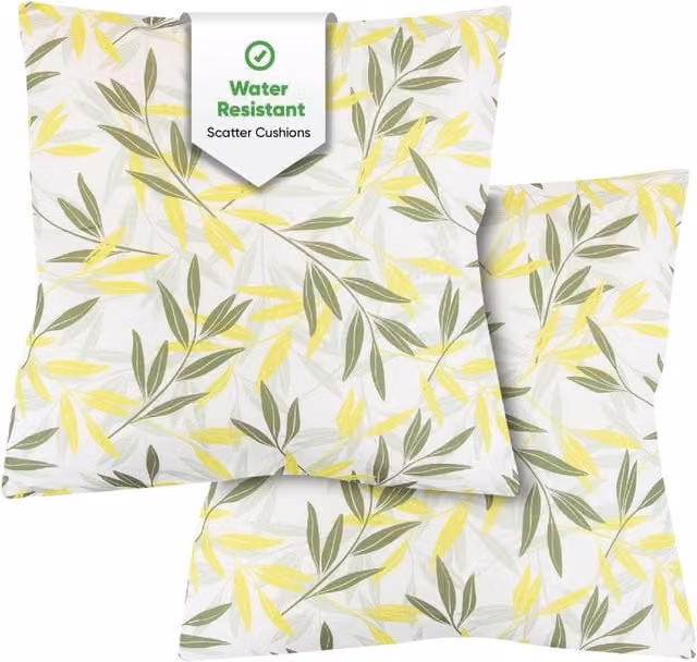 Gardenwize Pack of 2 Square Outdoor Floral Scatter Cushions in Green, Grey, Multicolour and White – 1