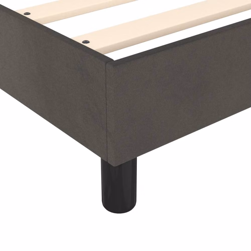 Berkfield Home Dense Box Spring Bed Frame in Dark Grey Velvet, W/D/H: 135 x 190 x 25 cm – 4
